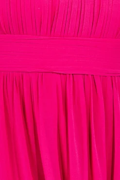 Women * Bridesmaids Chiffon Maxi Dress - Hot Pink