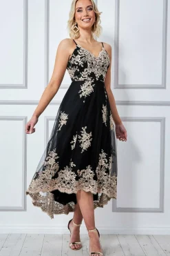 Women * High Low Scalloped Midi Dress