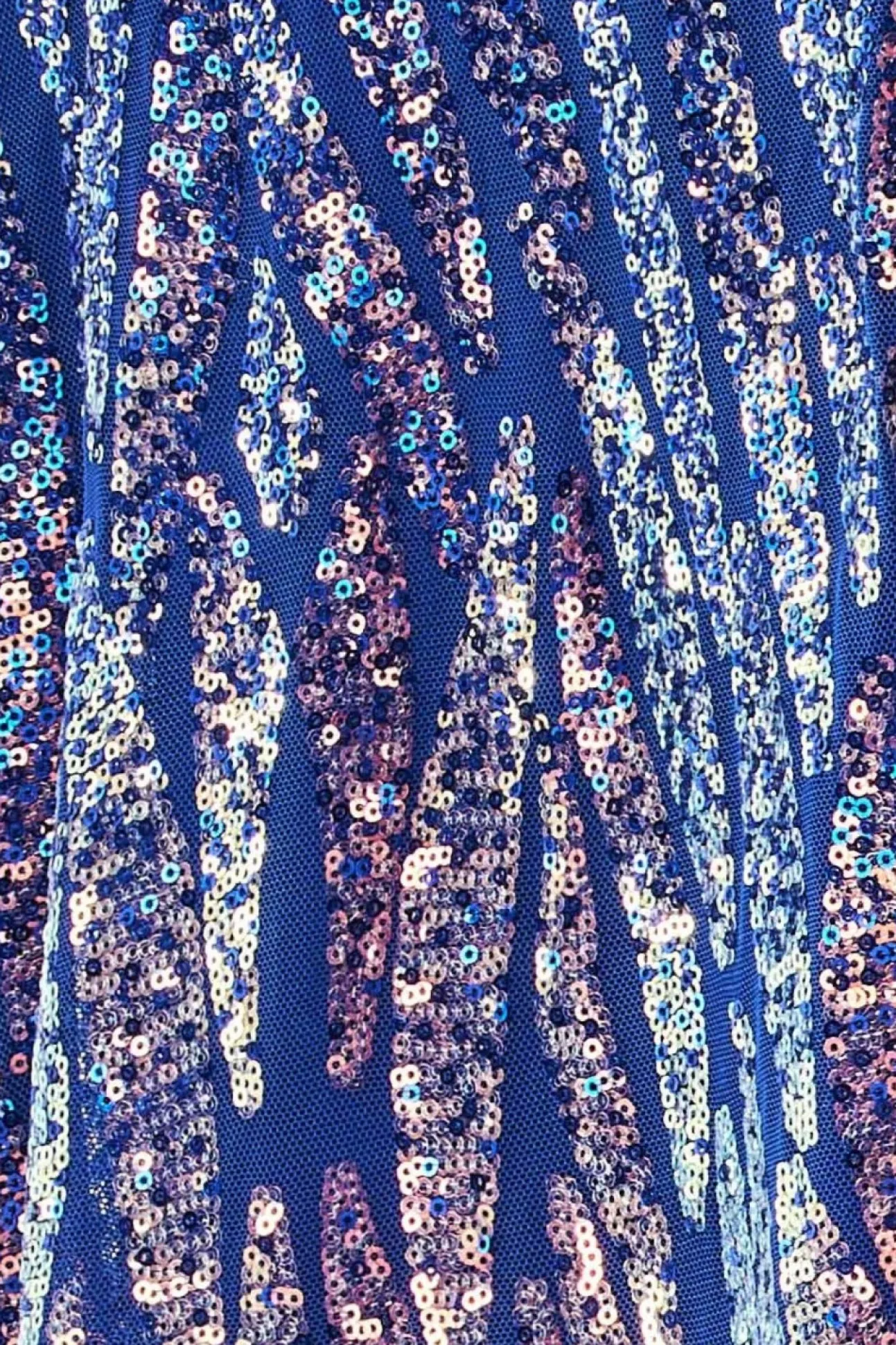 Women * Ombre Sequin Halter Maxi Thigh Split - Royal Blue