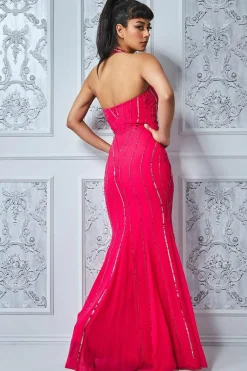 Women * Sequin Halter Neck Maxi Dress