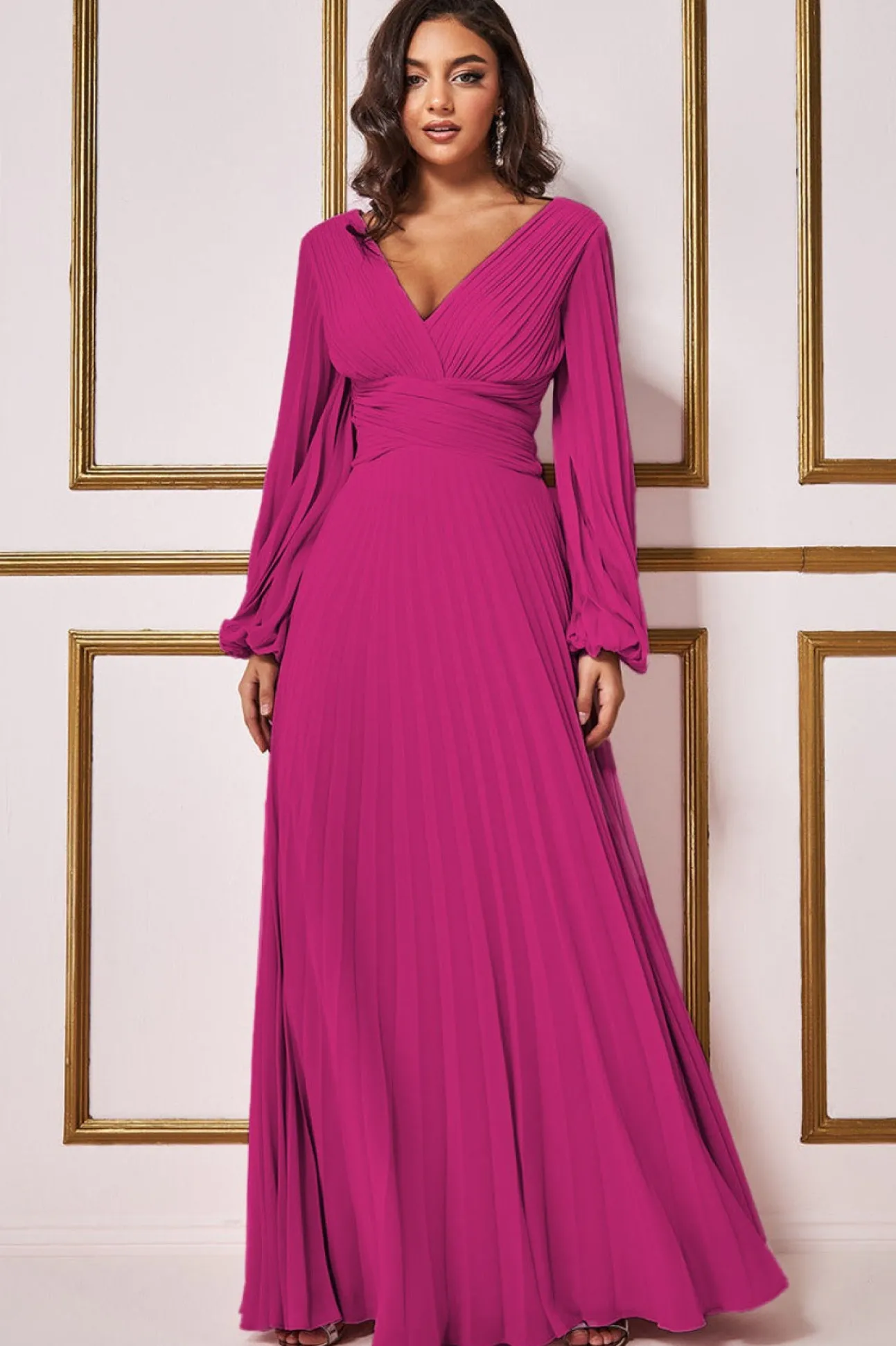 Women * Balloon Sleeve Chiffon Maxi