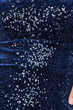 Women * Bandeau Sequin & Velvet Midi Dress