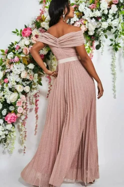 Women * Bardot Pleated Skirt Maxi Dress