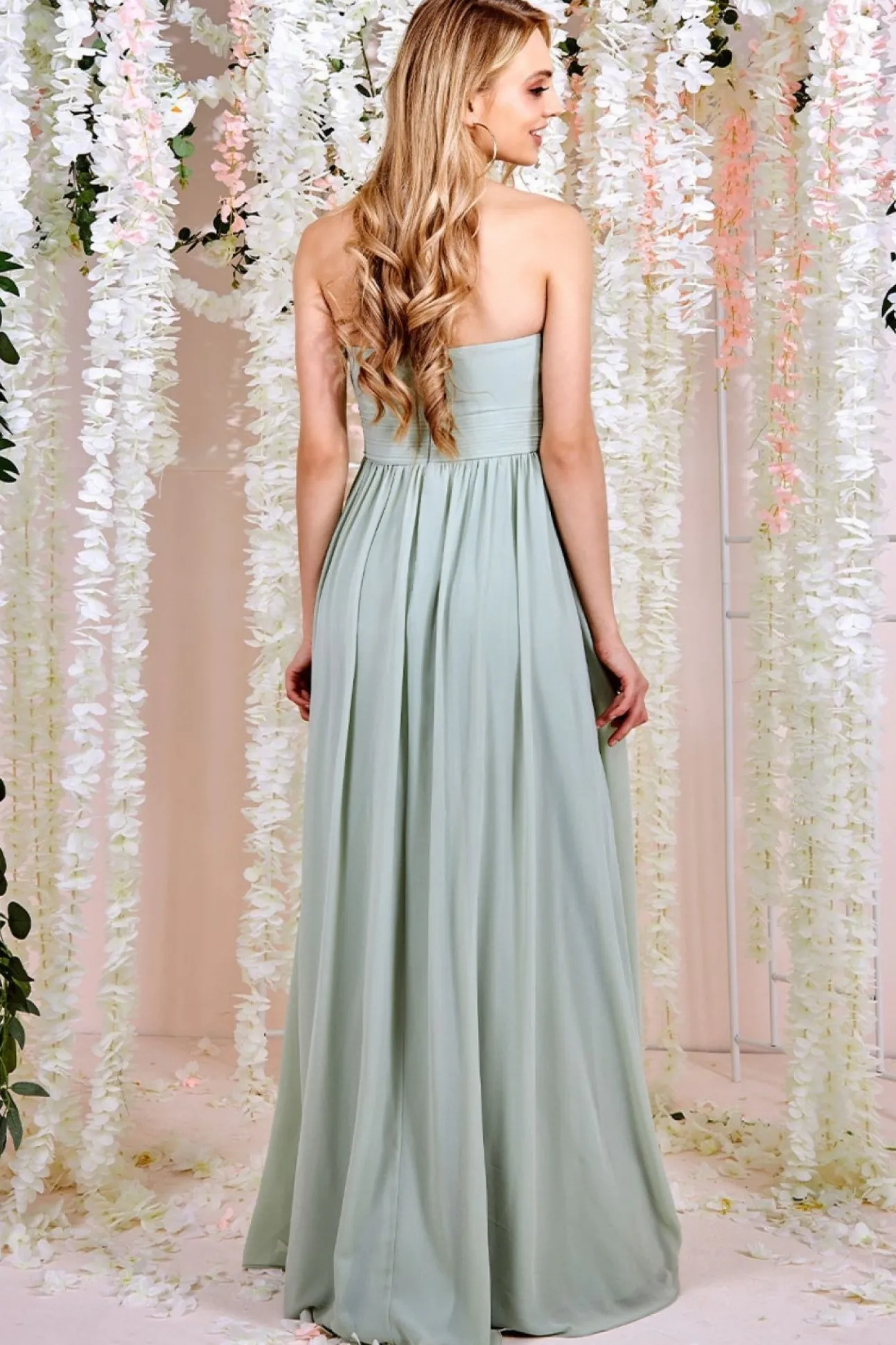 Women * Bridesmaids Chiffon Maxi Dress - Sage Green