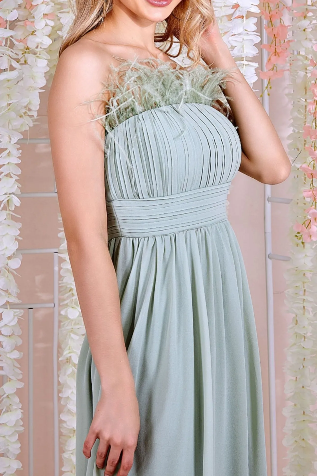 Women * Bridesmaids Chiffon Maxi Dress - Sage Green