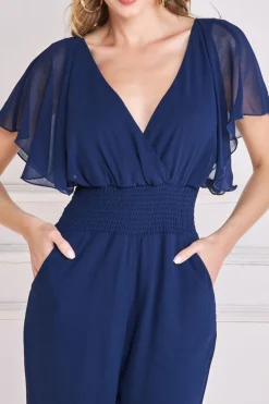 Women * Chiffon Jumpsuit With Flutter Sleeves