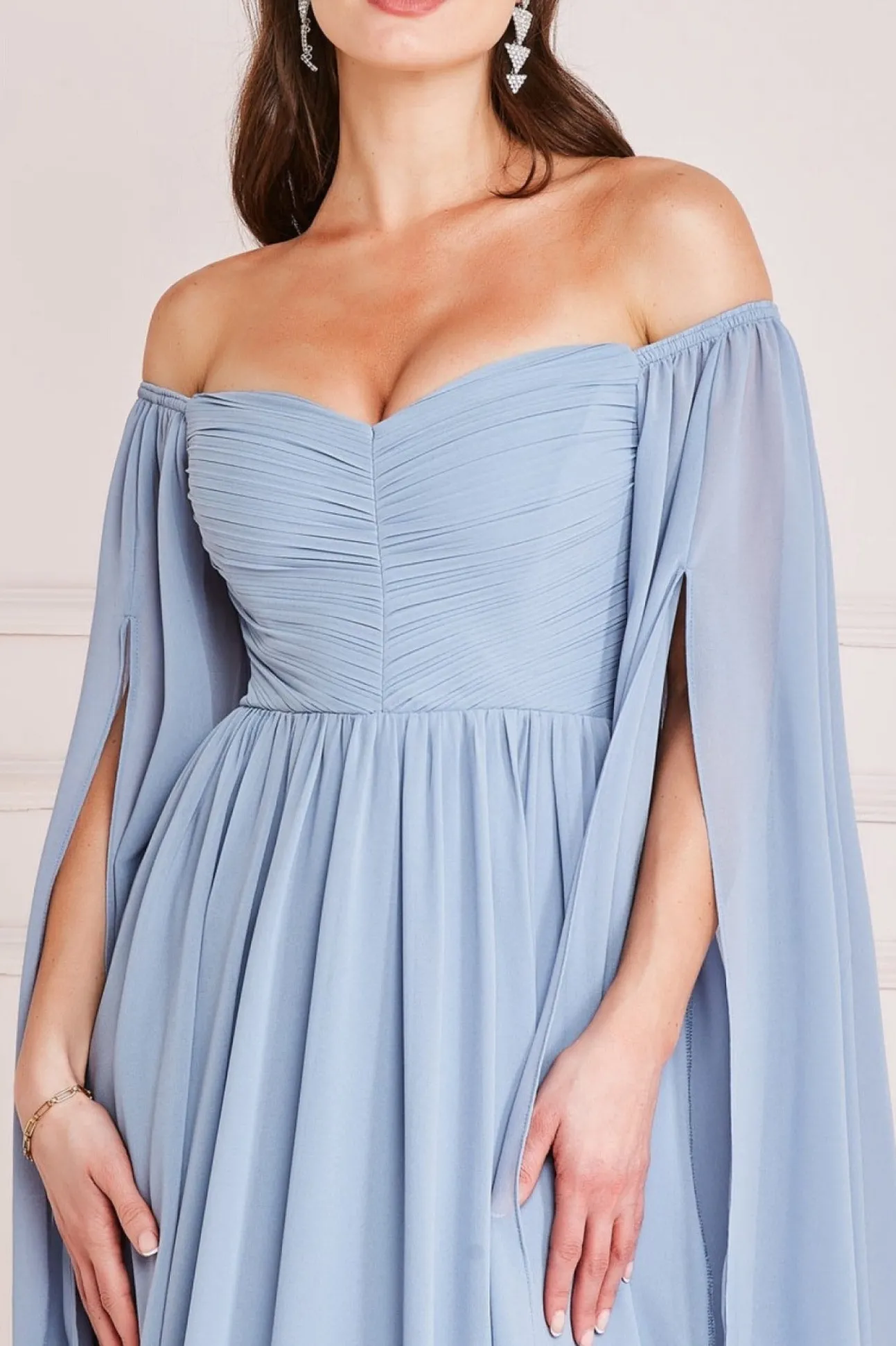 Women * Chiffon Off The Shoulder Maxi With Wings