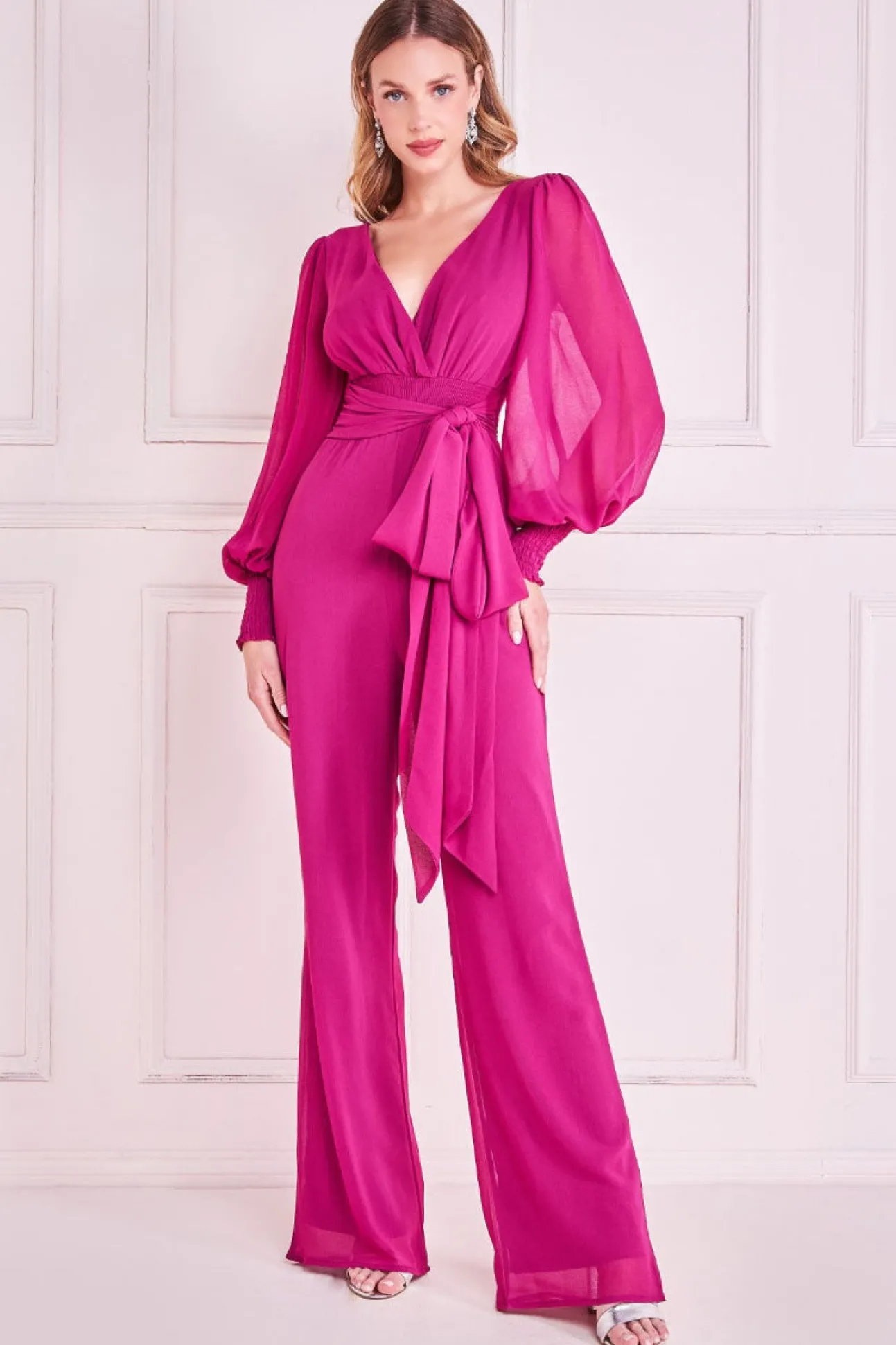 Women * Chiffon Puffy Sleeve Jumpsuit
