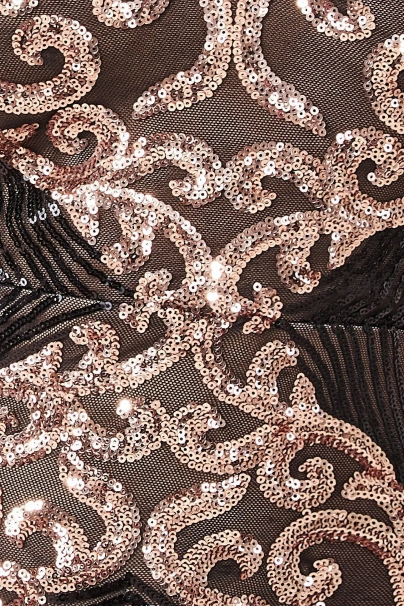 Women * Contrast Sequin Long Sleeve Midi Dress