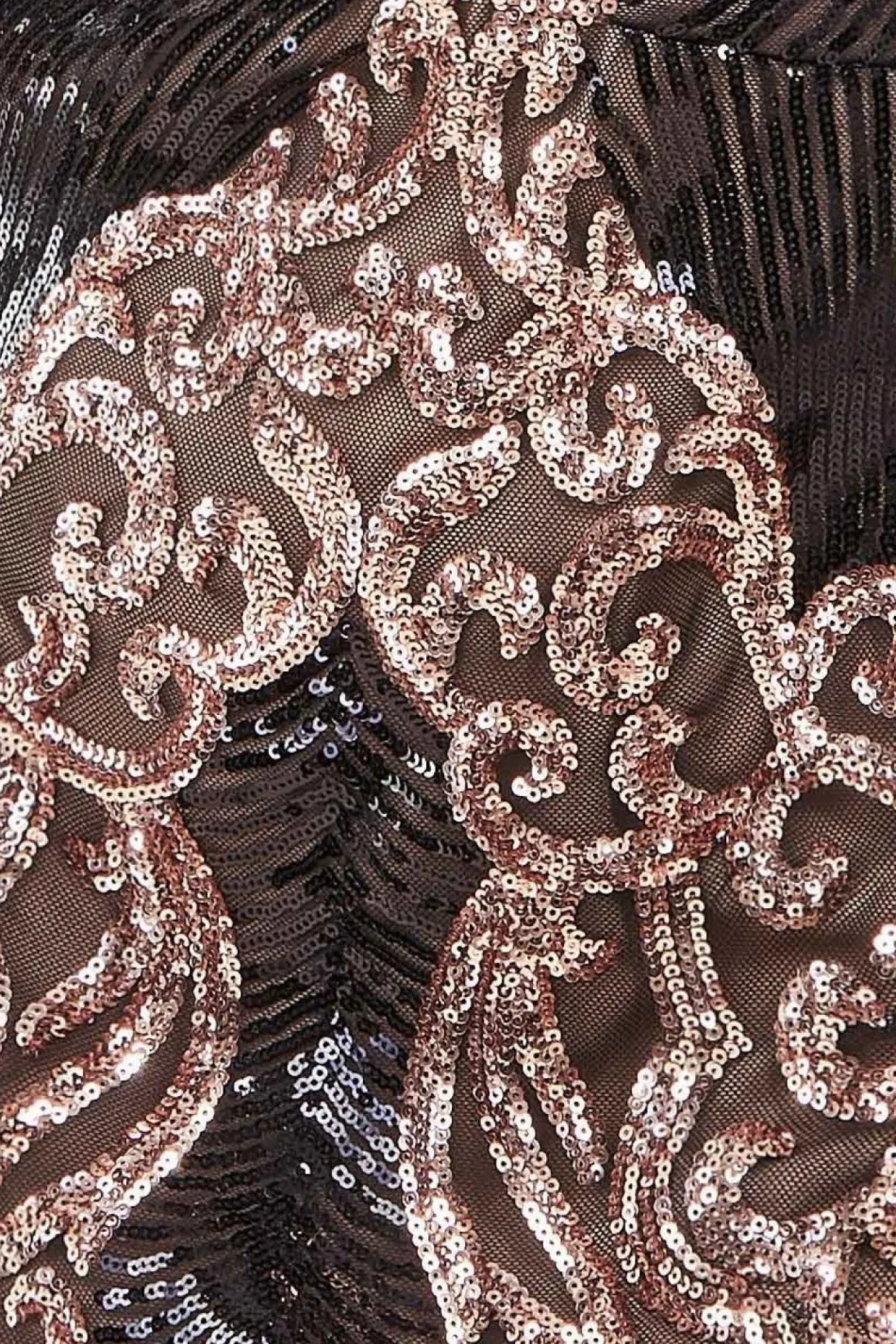 Women * Contrast Sequin Long Sleeve Maxi Dress