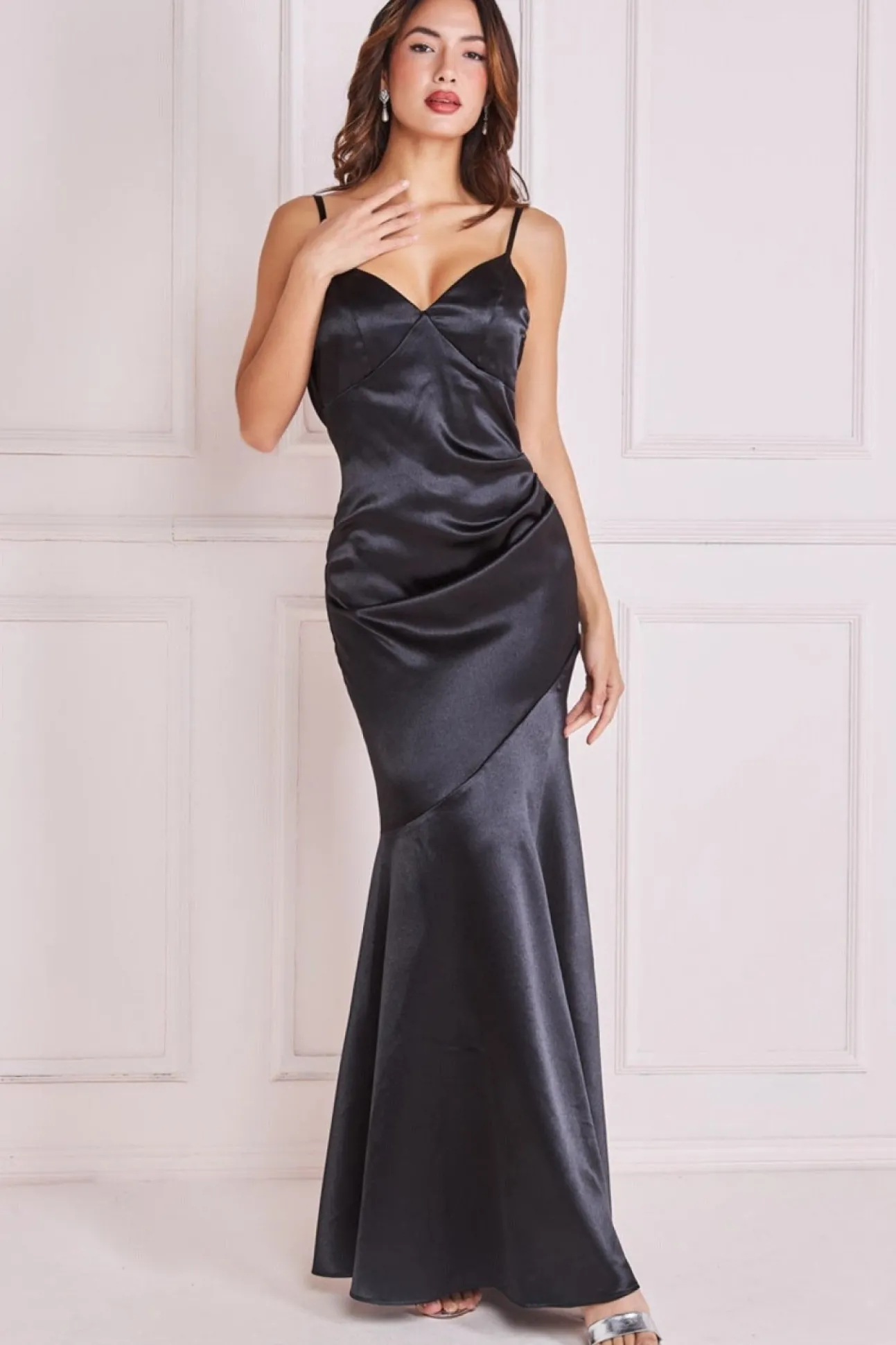 Women * Cowl Back Satin Maxi Dress