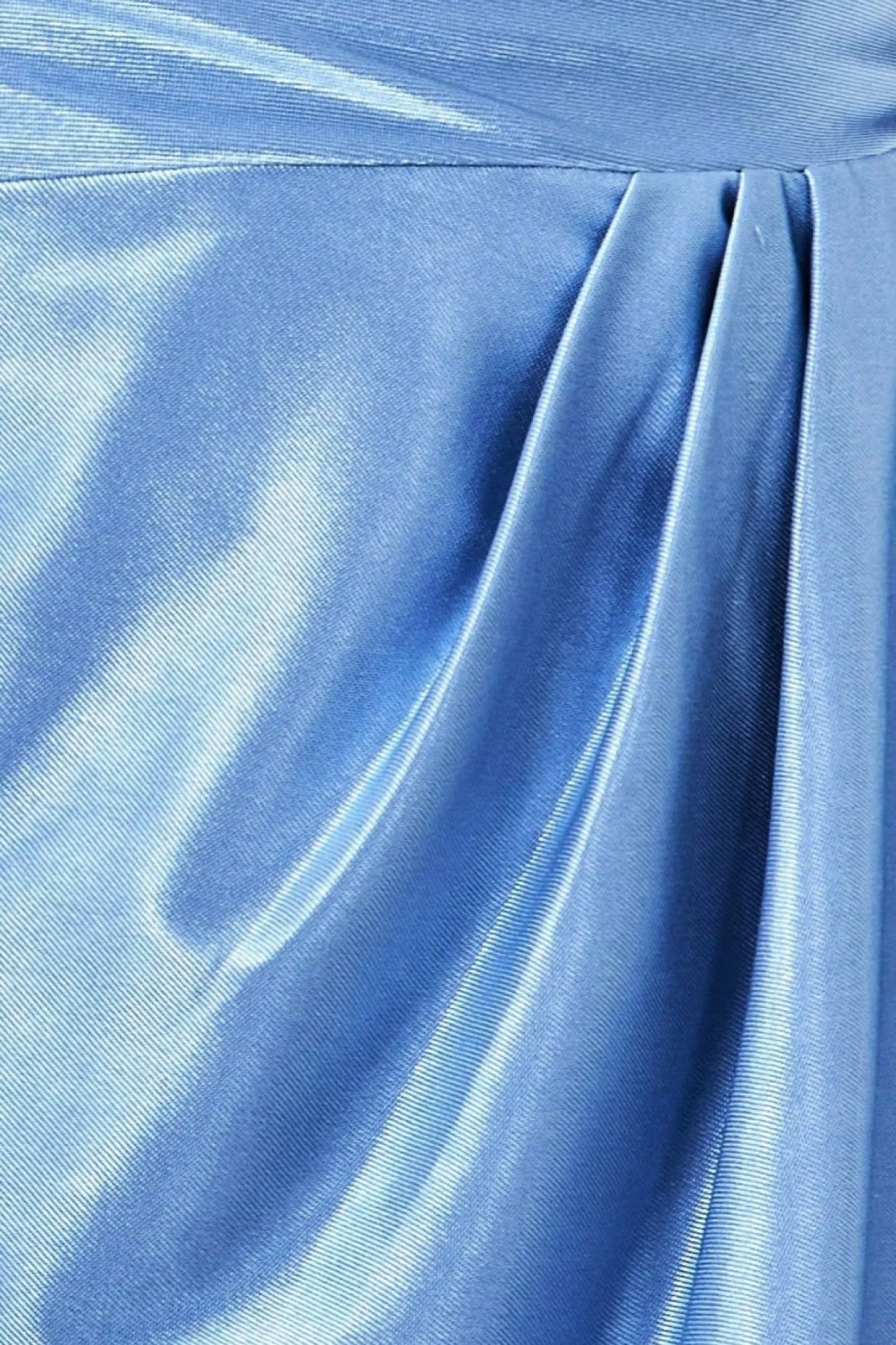 Women * Cowl Neck Bardot Satin Midi Front Split - Dusty Blue