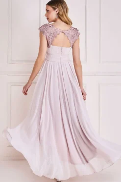 Women * Crochet & Pleated Top High Low Maxi