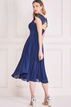 Women * Crochet & Pleated Top Midi