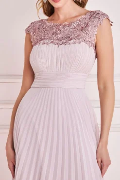 Women * Crochet & Pleated Top Midi