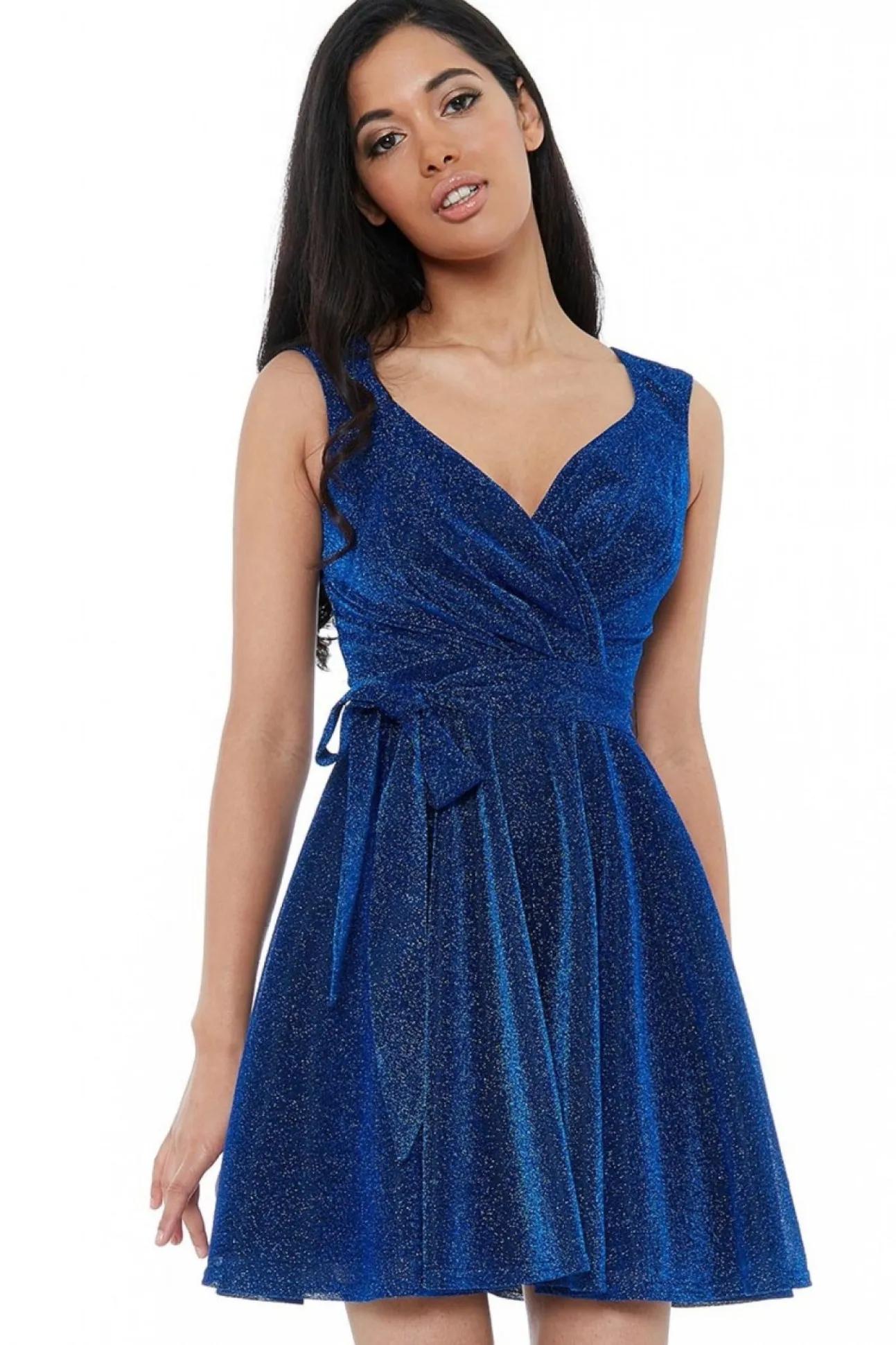 Women * Cross Over Sleeveless Midi Skater Dress