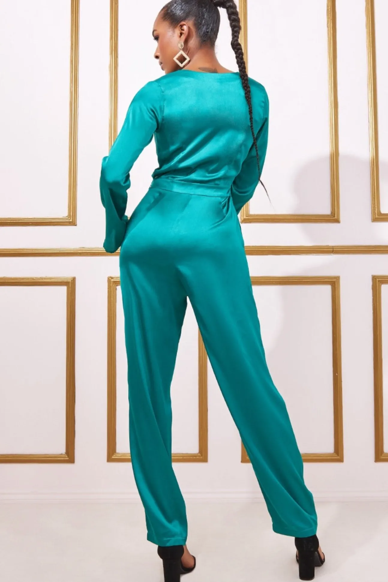 Women * Cut Out Satin Jumpsuit