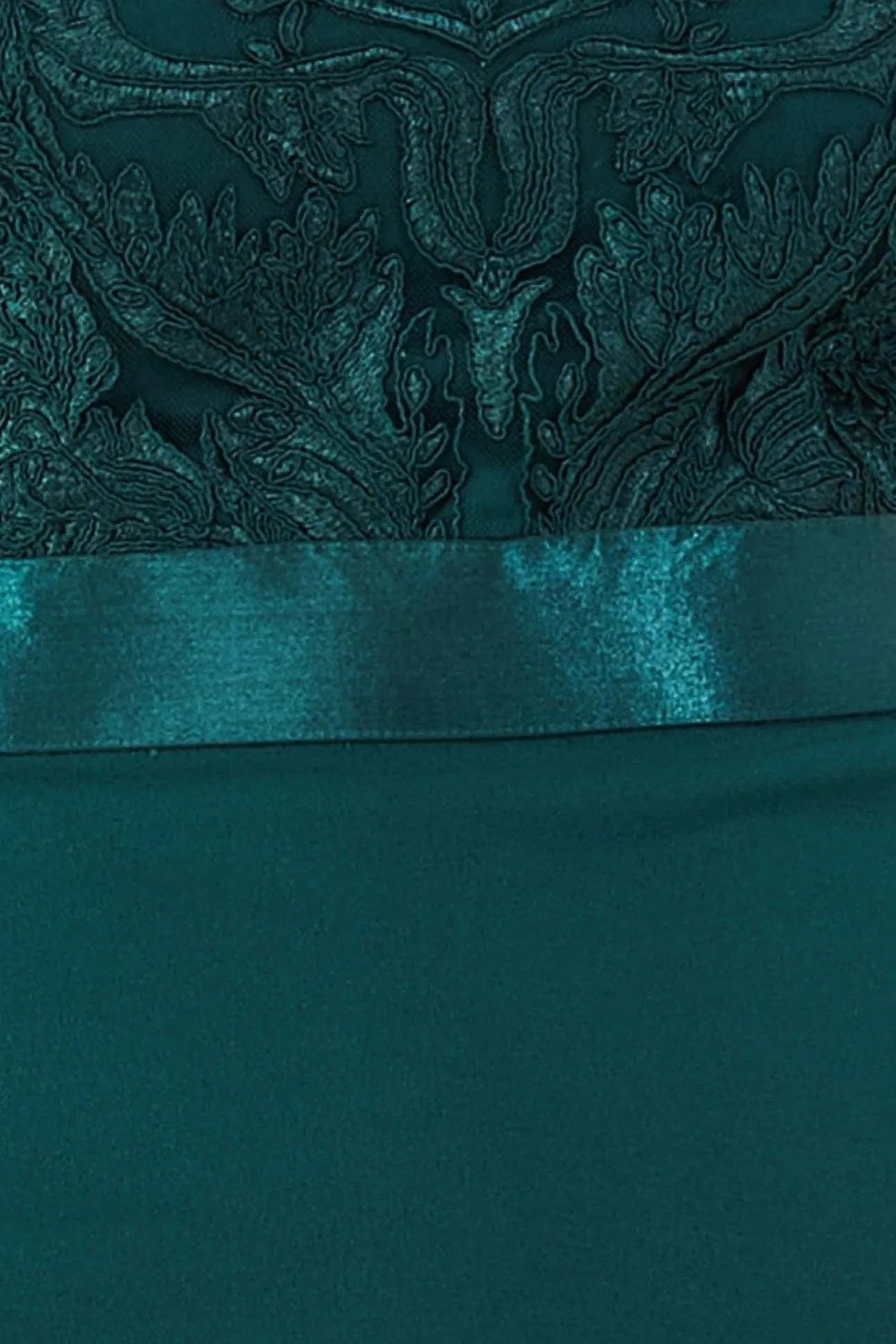 Women * Embroidered Mesh & Scuba Midi Dress Green