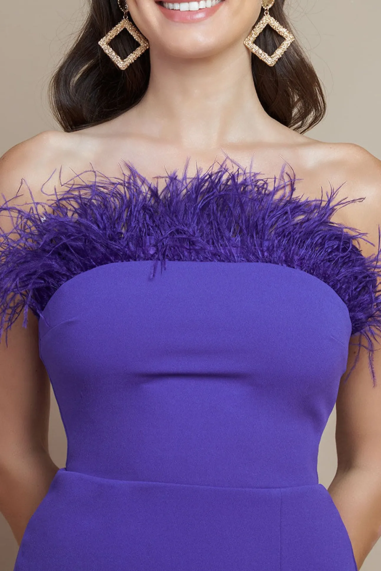 Women * Feather Boobtube Midi Dress