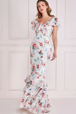 Women * Floral Printed Chiffon Ruffle Maxi