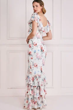 Women * Floral Printed Chiffon Ruffle Maxi