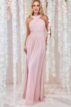 Women * Halter Neck Chiffon Maxi Dress