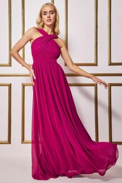 Women * Halter Neck Chiffon Maxi Dress