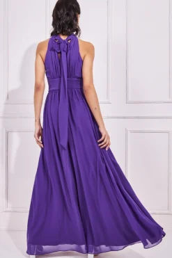 Women * Halterneck Chiffon Maxi With Thigh Split