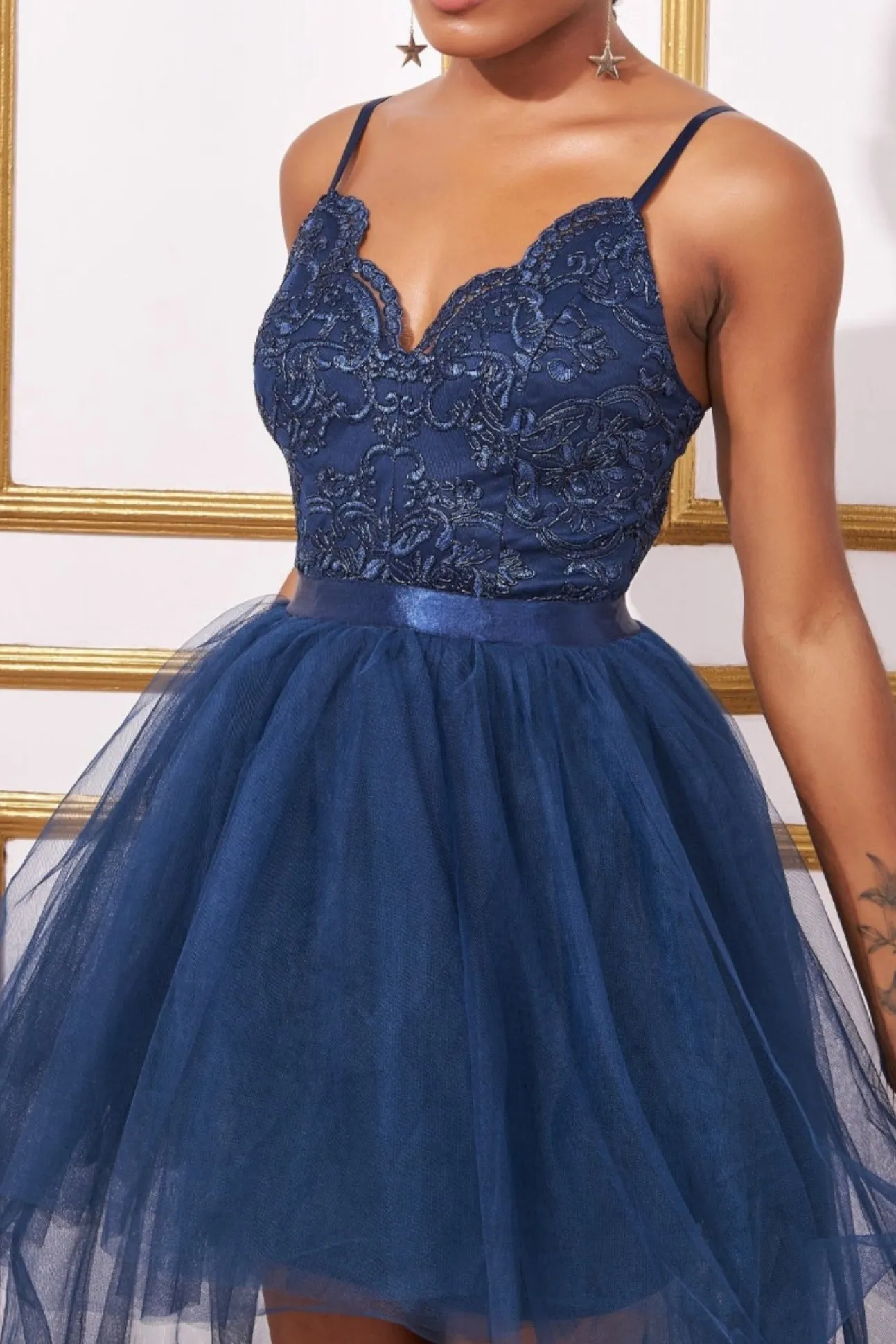 Women * High Low Tulle Midi With Lace Bodice