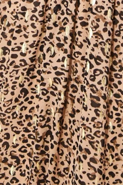 Women * Long Sleeve Maxi Shirred Waistband - Animal Print