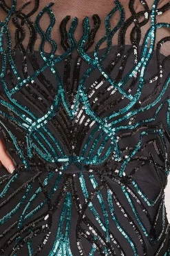 Women * Long Sleeve Sequin Flame Maxi