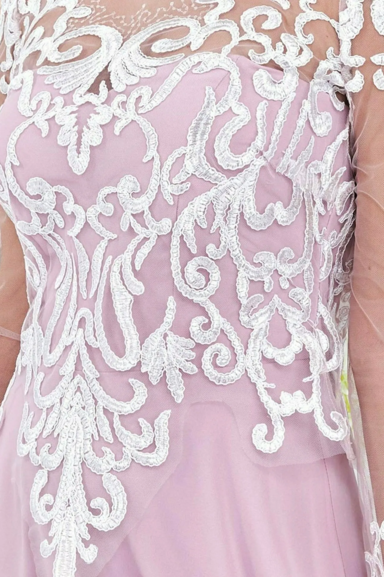 Women * Mesh & Lace Embroidered Bodice Maxi