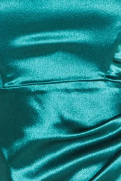 Women * Off Shoulder Satin Maxi With V Neck