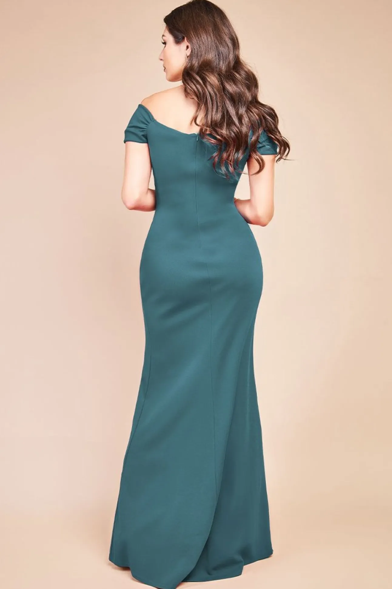 Women * Off The Shoulder Knot Front Maxi Green