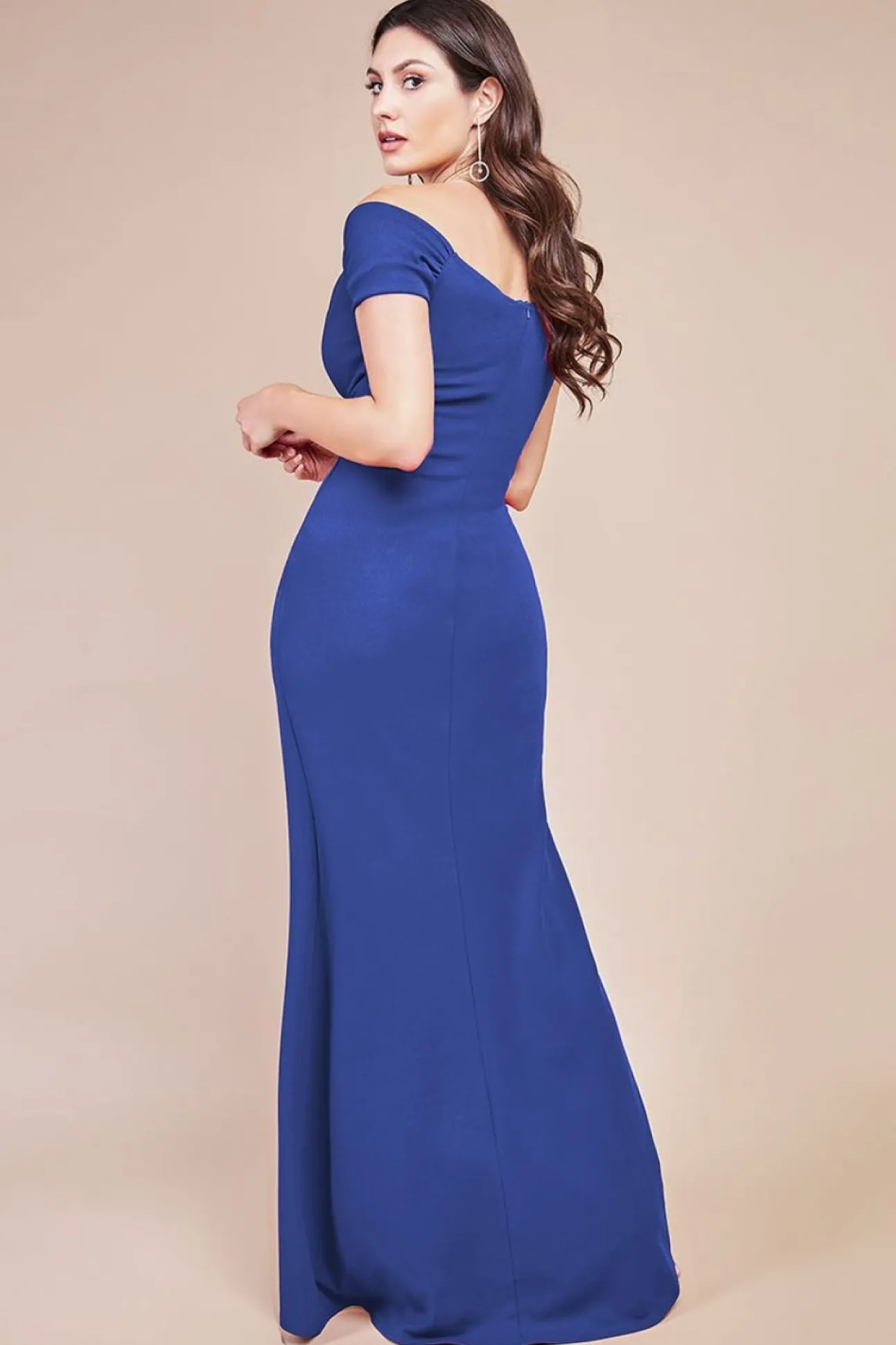 Women * Off The Shoulder Knot Front Maxi - Royal Blue