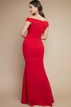 Women * Off The Shoulder Scuba Maxi Dress