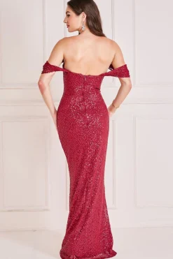 Women * Off The Shoulder Sequin Wing Maxi