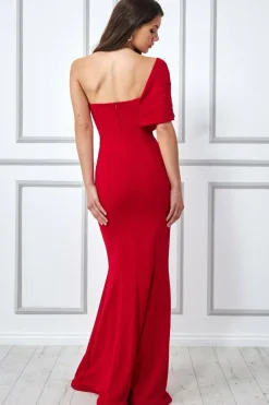Women * One Shoulder Fan Maxi Dress