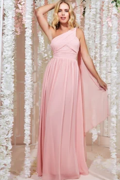 Women * One Shoulder Pleated Chiffon Scarf Maxi