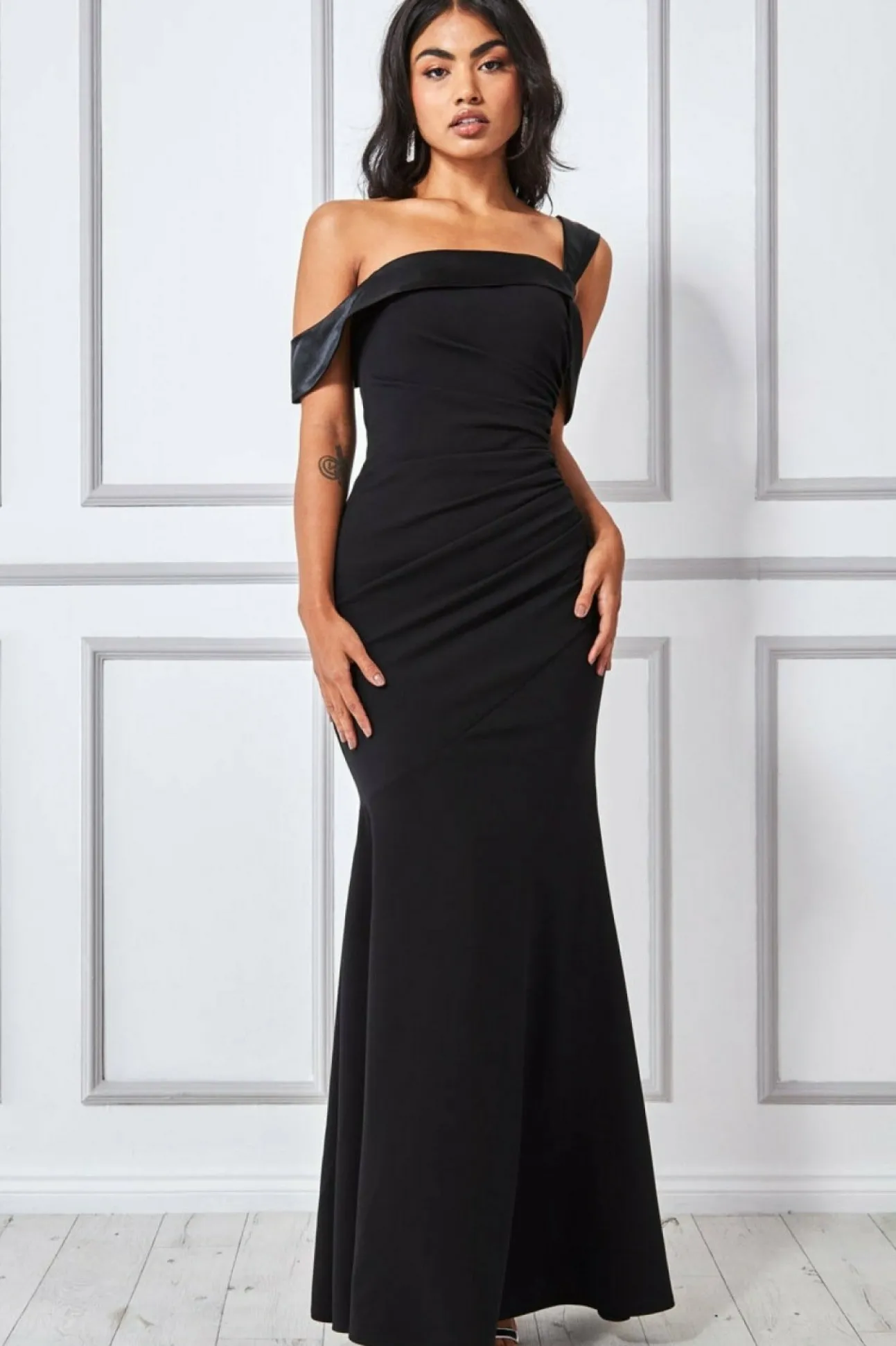 Women * One Shoulder Satin Band Maxi Dress