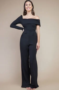 Women * One Shoulder Scuba Jumpsuit