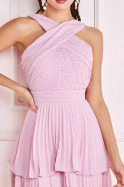 Women * Pleated Bodice Chiffon Tiered Midi