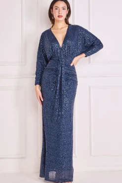 Women * Plunge V-Neck Sequin Maxi