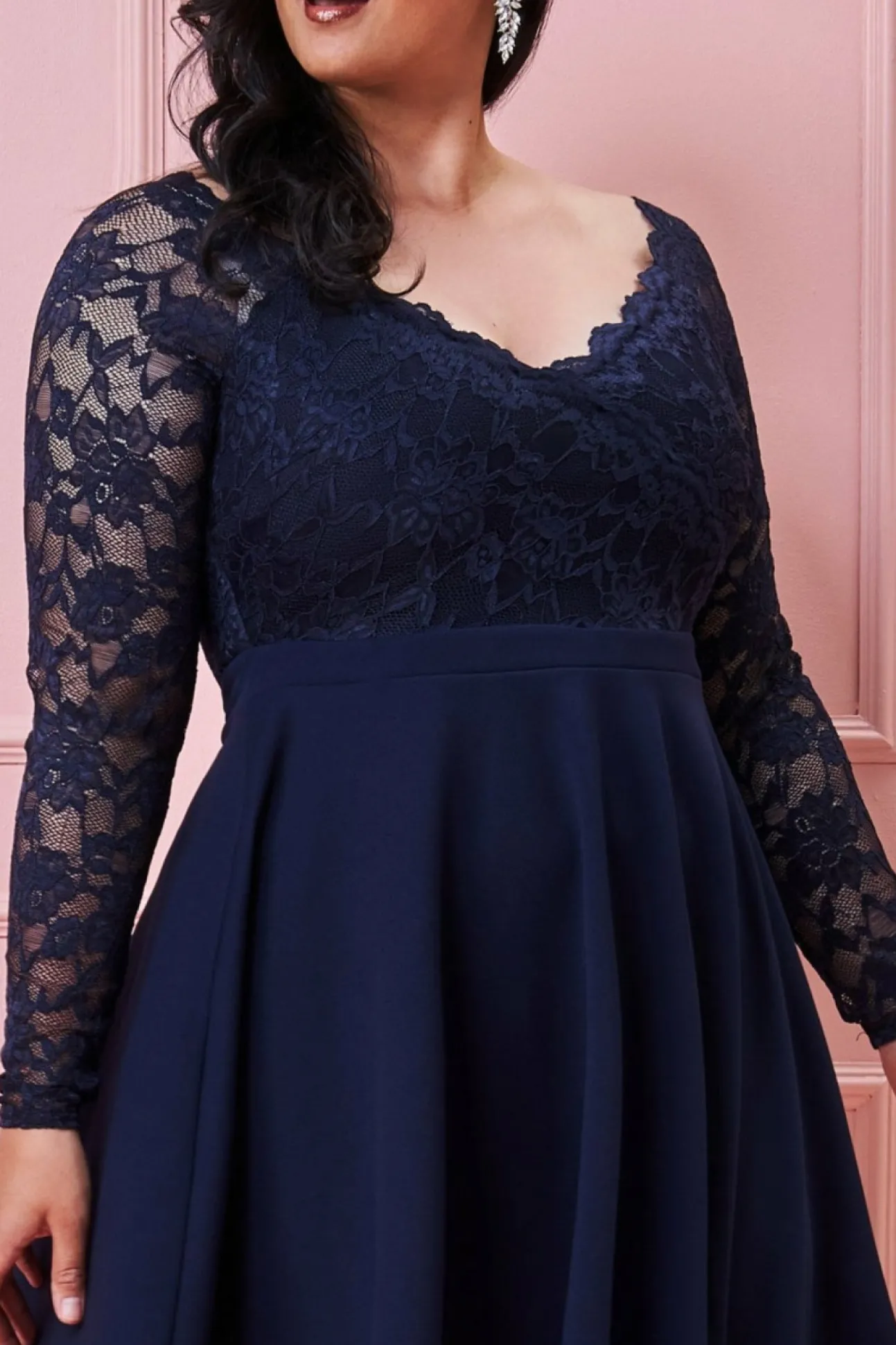 Women * Plus Off The Shoulder Lace Skater Dress