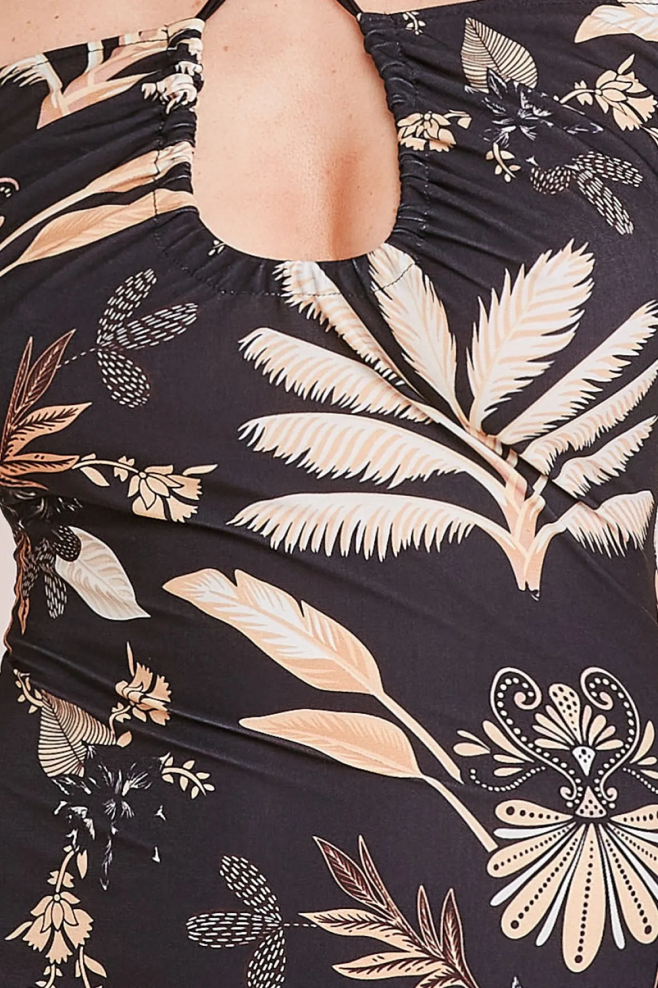 Women * Printed Tie Back Midi Dress
