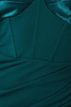 Women * Satin & Scuba Off The Shoulder Maxi Dress