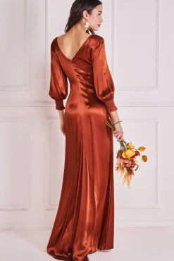 Women * Satin Viscose Front Split Maxi
