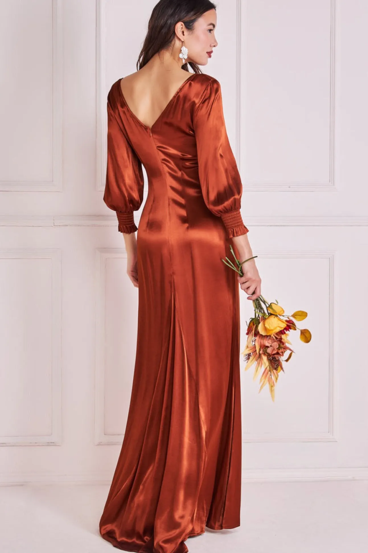 Women * Satin Viscose Front Split Maxi