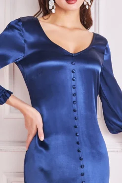 Women * Satin Viscose Front Split Maxi