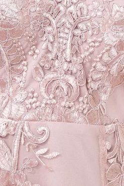Women * Scalloped Neck Lace Midi Dress